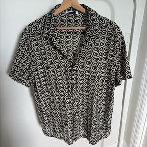 ASOS open weave Black and White Patterned Men's Shirt